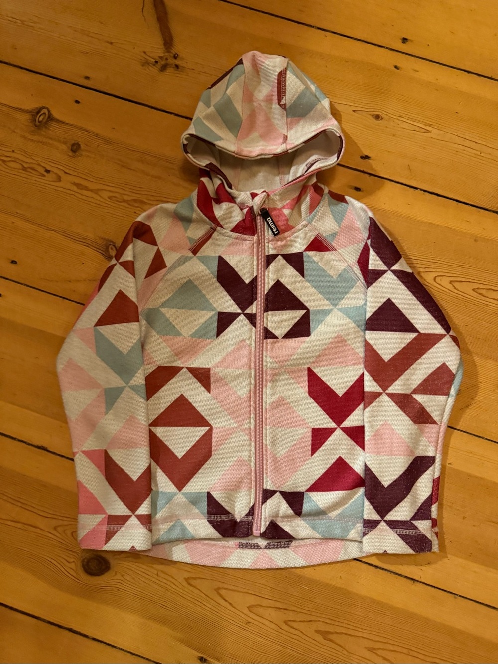 Girls Reima | Geometric Zip-Up Hoodie - Multi Pink | 116